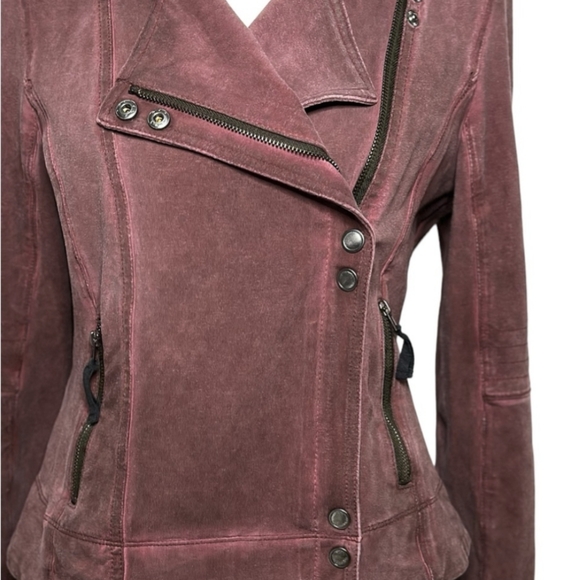Marrakech Burgundy Knit Moto Light Jacket - Anthropologie - Picture 3 of 8